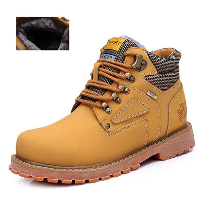 Genuine Leather Men Boots Casual Work Shoes Brown Luxury Brand Autumn Winter Handmade Fashion Male Ankle Boots Bot