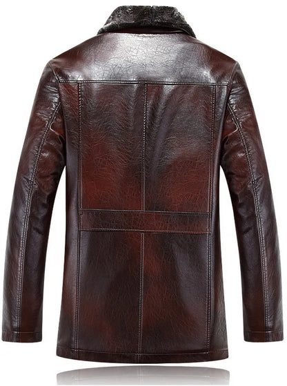 Men leather jackets New arrival Winter brand plus Velvet thick Warm Motorcycle Business Casual Mens Leather Jackets coats