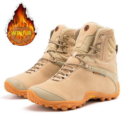 Cow Leather Men Winter Hiking Boots For Women Outdoor Waterproof Treeking Snow Shoes Climbing Mountain Hunting Walking Sneakers