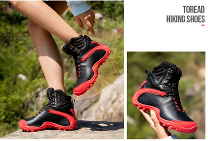 Cow Leather Men Winter Hiking Boots For Women Outdoor Waterproof Treeking Snow Shoes Climbing Mountain Hunting Walking Sneakers