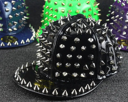 2016 European full Leather Summer men Baseball Caps Alternative rivets Hip hop Cap snapback hats women Girls Peaked cap