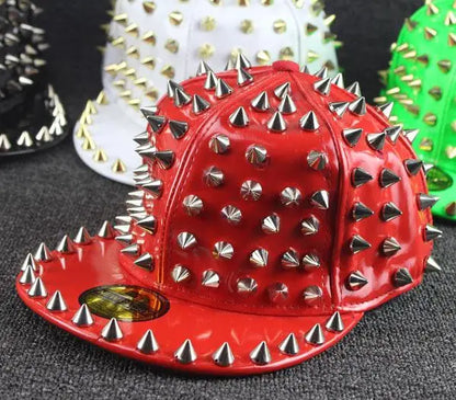 2016 European full Leather Summer men Baseball Caps Alternative rivets Hip hop Cap snapback hats women Girls Peaked cap