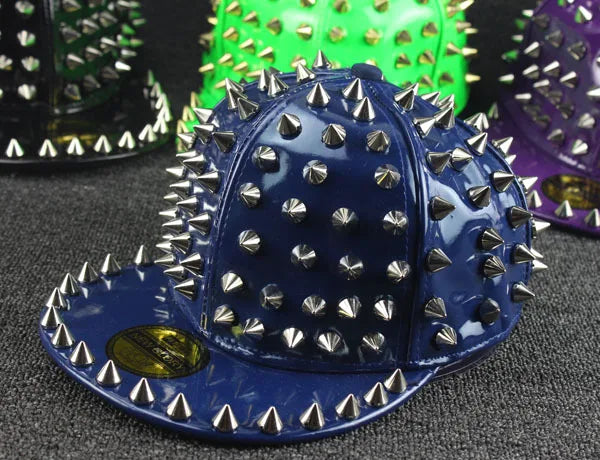 2016 European full Leather Summer men Baseball Caps Alternative rivets Hip hop Cap snapback hats women Girls Peaked cap