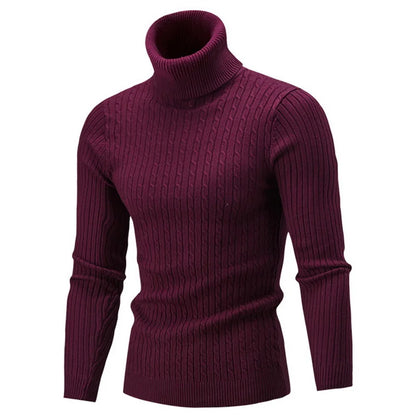 2025 Winter Men Warm Turtleneck Sweater Mens Rollneck Warm Knitted Sweater Keep Warm Men  Casual  Jumper Knit Woolen Sweater