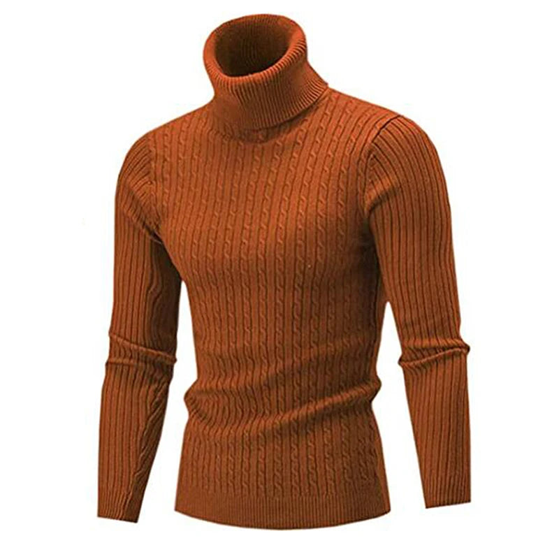 2025 Winter Men Warm Turtleneck Sweater Mens Rollneck Warm Knitted Sweater Keep Warm Men  Casual  Jumper Knit Woolen Sweater