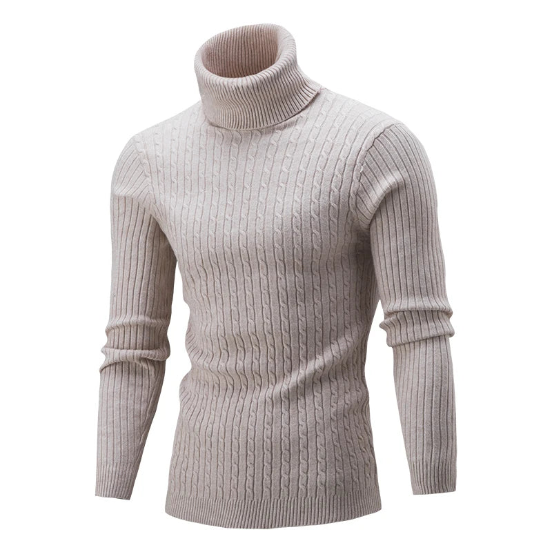 2025 Winter Men Warm Turtleneck Sweater Mens Rollneck Warm Knitted Sweater Keep Warm Men  Casual  Jumper Knit Woolen Sweater