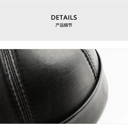 Real Leather Retro Hat Casual Landlord Chinese-Style Hat Genuine Leather Cap Thin Round Caps Fashion Winter Autumn Luxury Hats