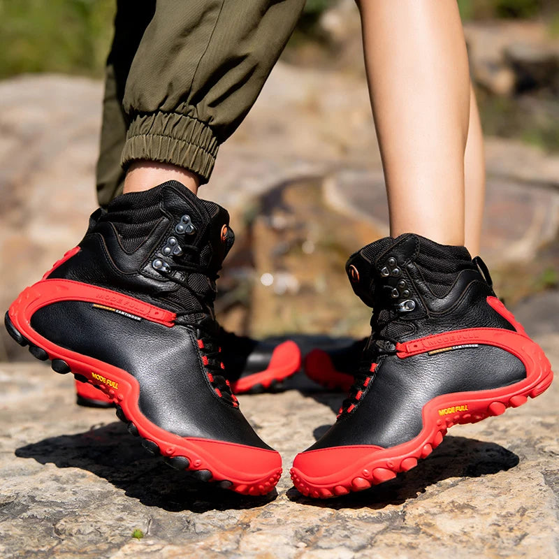 Cow Leather Men Winter Hiking Boots For Women Outdoor Waterproof Treeking Snow Shoes Climbing Mountain Hunting Walking Sneakers