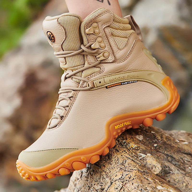 Cow Leather Men Winter Hiking Boots For Women Outdoor Waterproof Treeking Snow Shoes Climbing Mountain Hunting Walking Sneakers