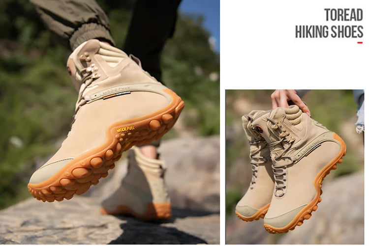 Cow Leather Men Winter Hiking Boots For Women Outdoor Waterproof Treeking Snow Shoes Climbing Mountain Hunting Walking Sneakers