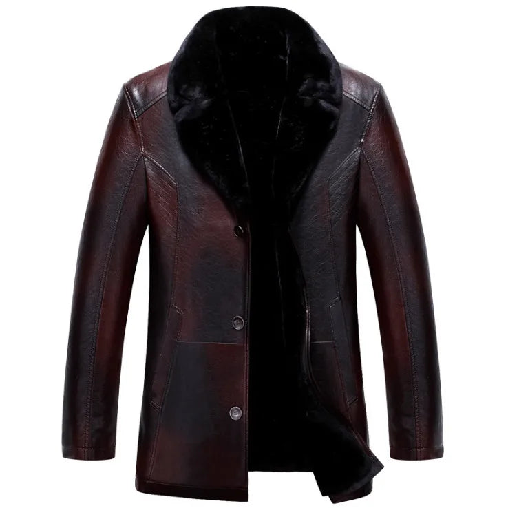 Men leather jackets New arrival Winter brand plus Velvet thick Warm Motorcycle Business Casual Mens Leather Jackets coats
