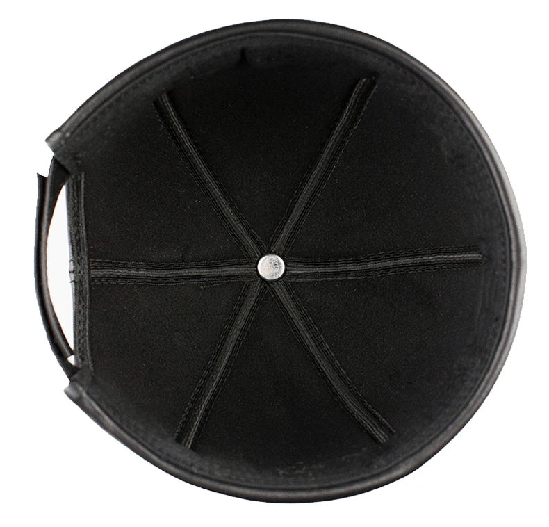 Real Leather Retro Hat Casual Landlord Chinese-Style Hat Genuine Leather Cap Thin Round Caps Fashion Winter Autumn Luxury Hats