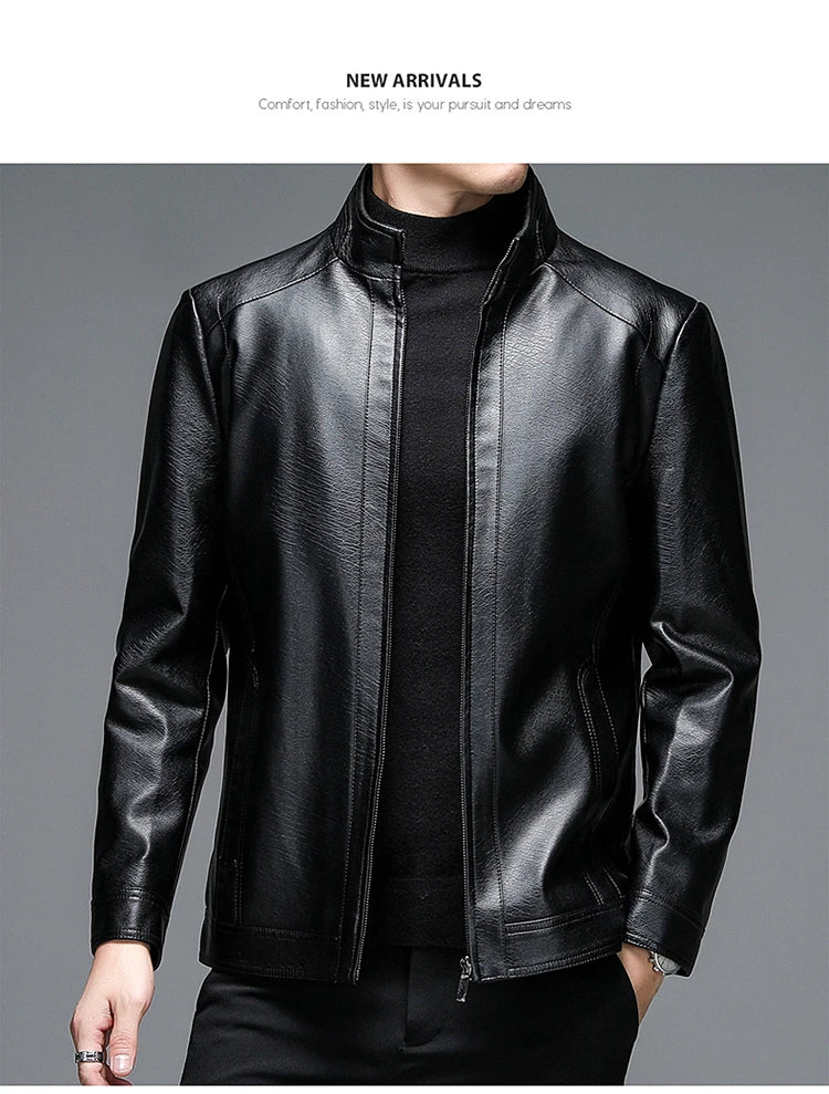 Genuine Leather Jacket Men Clothing Spring Goatskin Jackets for Man Business Casual Thin Coats Jaqueta Masculina Couro Legitimo