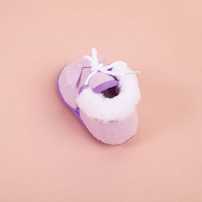 Cute Baby Girls Winter Boots Warm Fleece Lined Snow Shoes with Anti-Slip Sole for Toddlers in Cold Weather