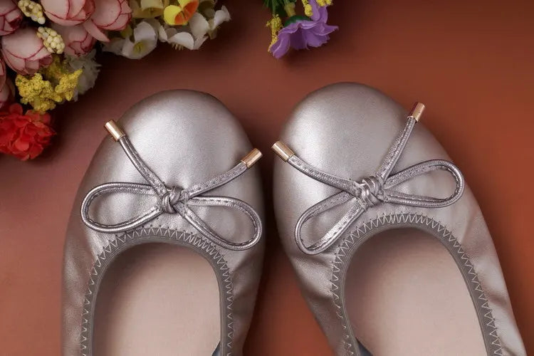 2024 Women Leather Breathable Ladies Comfortable Ballet Flats Driving Shoe Fashion Slip on Shallow Loafers Office Flat Boat Shoe