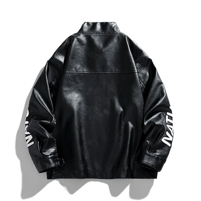 American Leather Jacket Coats Male Autumn Winter Street Pilot Motorcycle Clothing Hiphop Trend Loose Luffian Handsome Top Coats