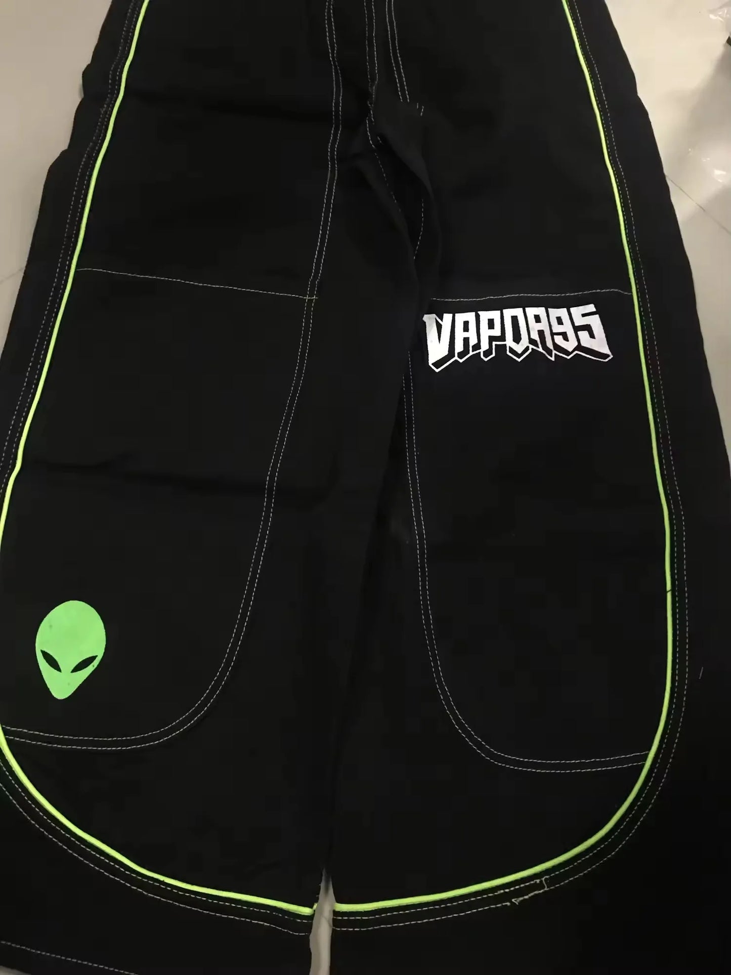 Jeans Spring and Autumn European and American wide-leg loose alien pattern trousers 2024 new high street trend hip-hop men