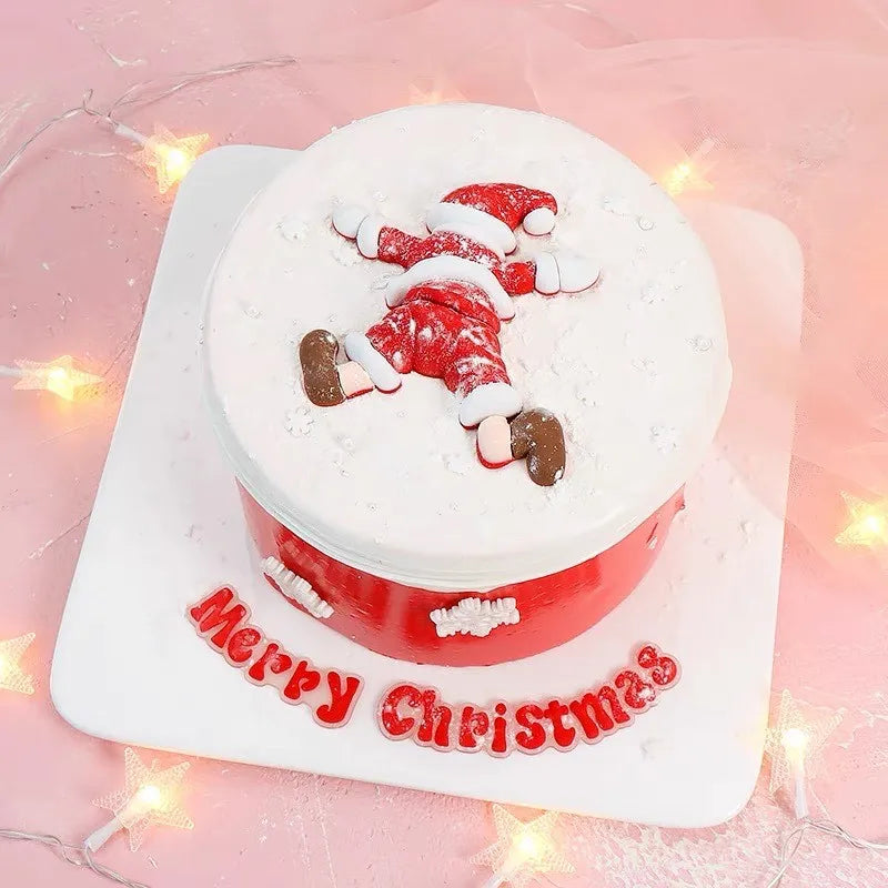 2026 New Merry Christmas Cake Toppers Cartoon Santa Claus DIY Resin Kids Xmas Party Cake Topper Gift Birthday Dessert Decoration