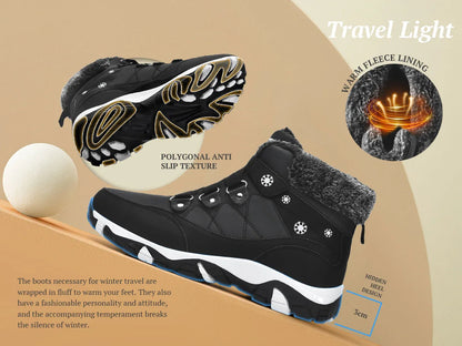 Womens Winter Boots Warm Fur Lined Snow Boots Comfortable Ankle Booties Outdoor Hiking Boots for Women