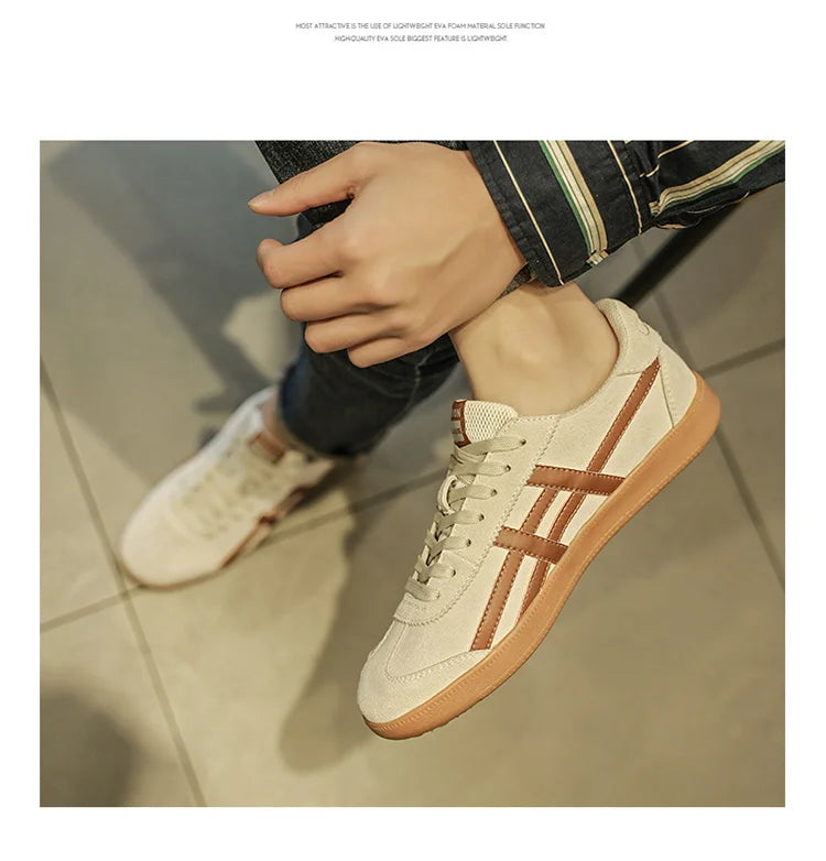 Genuine Leather Men Shoes Flat Casual Fashion Retro Training Shoes Outdoor Comfortable Athletics Sport Shoes Male Sneakers