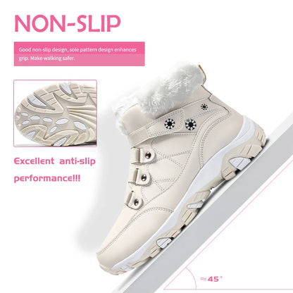 Womens Winter Boots Warm Fur Lined Snow Boots Comfortable Ankle Booties Outdoor Hiking Boots for Women