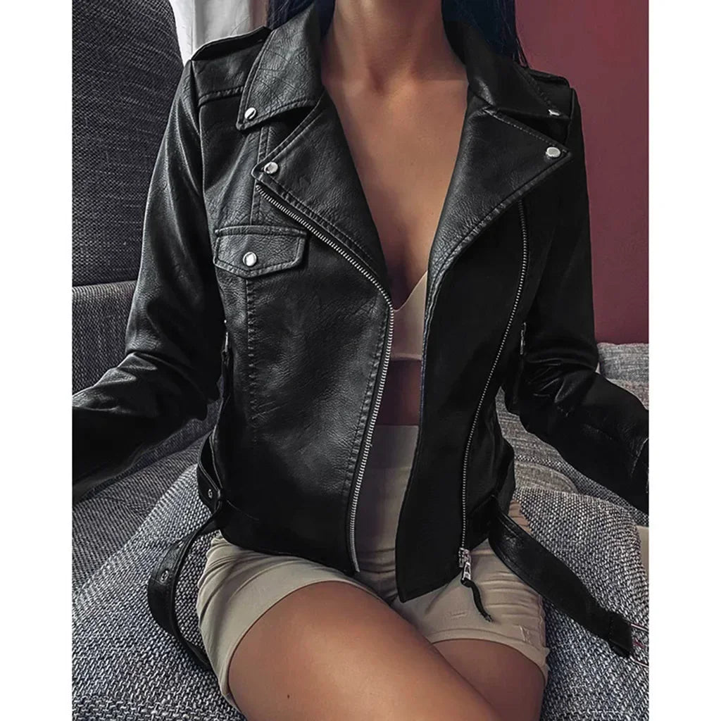 Women's Leather Coat Women Short Slim-Fit New Biker's Leather Jacket Winter Autumn Leather Jackets Coats