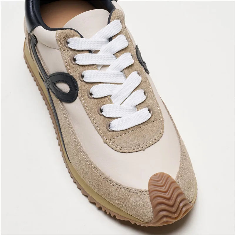 Designer High-quality Women's Leather Waffle Casual Sports German Training Forrest Gump Sneakers Ins Fashion Luxury