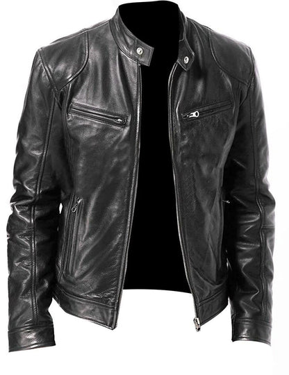 New Men's Leather Jackets Autumn Winter Slim High Quality Motorcycle PU Jacket Man Business Fleece Warm Black Leather Coats