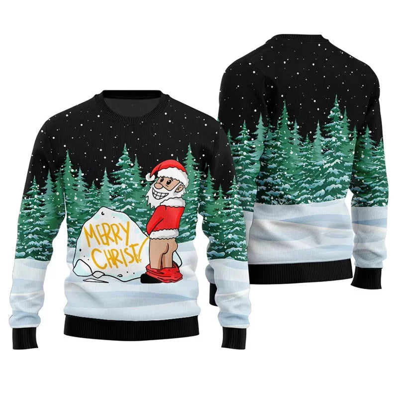 Merry Christmas Funny Ugly Sweater Men Women Festival Clothes Pullover Top Crewneck Xmas 3d Printed Dance Santa Claus Sweaters