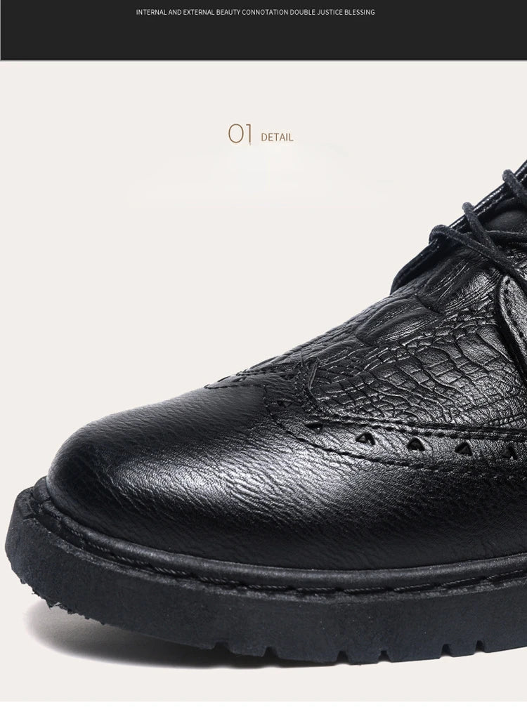 Leather Shoes for Men Luxury High Quality Brogue Shoes comfortable Soft Sole Men's Casual Shoes Lace Up Men Business Dress Shoe