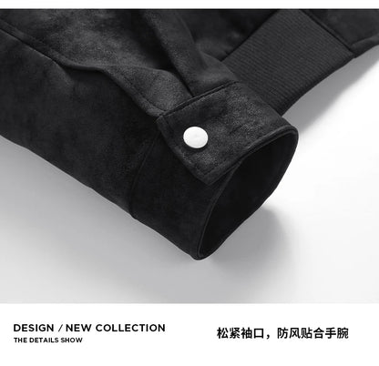 Mens Leather Jacket Suede Coats Waterproof Soft Shell Windbreaker Streetwear Moto Autumn Winter Jacket Men Clothing Mens Jacket