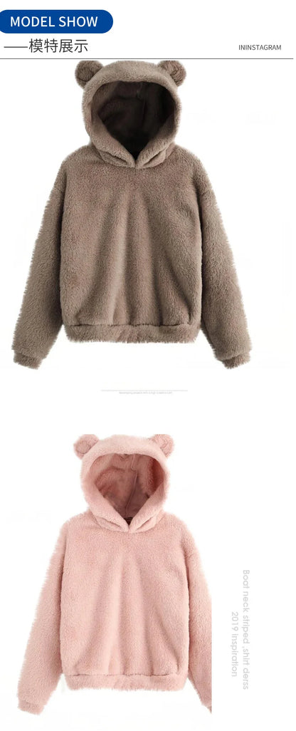 Winter Pullover Sweater Women Tops Boho Cap Cut Warm Casual Long Sleeve Pull Female Solid Hooded Sweaters Pullovers