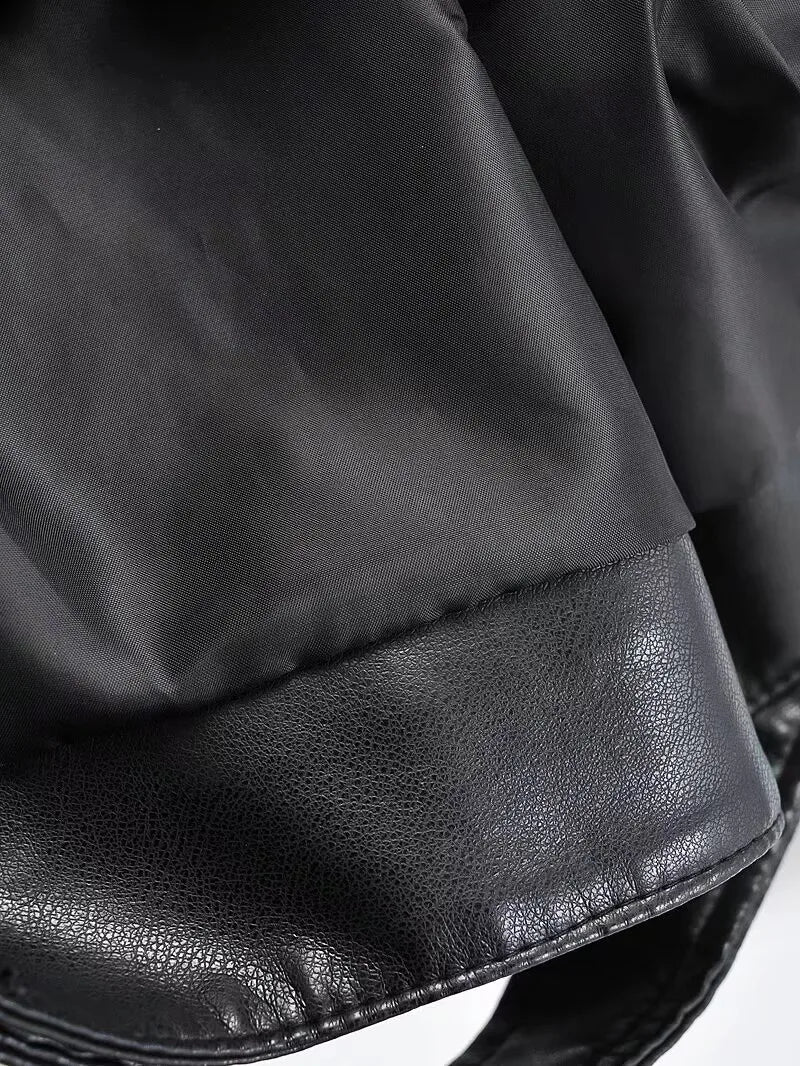 Fashion Brand Coat PU Leather Jacket Women Colorful Print Graffiti Soft Punk Coats Slim Locomotive Cropped Jacket Leather Top 1