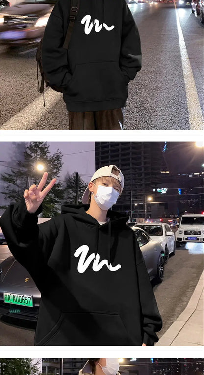 Sweater Men 2024 New Autumn and Winter Hooded American Couple Hoodies Fashion Casual Thickened Velvet Jacket Versatile Trend