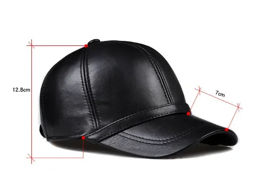 New Men Real Leather Baseball Caps Sheepskin Casual  Men Youth Duck Tongue Warm Hats Hip Pop Bonnet Femme