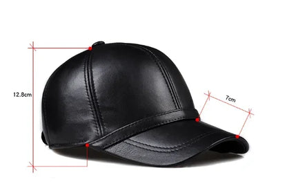 New Men Real Leather Baseball Caps Sheepskin Casual  Men Youth Duck Tongue Warm Hats Hip Pop Bonnet Femme