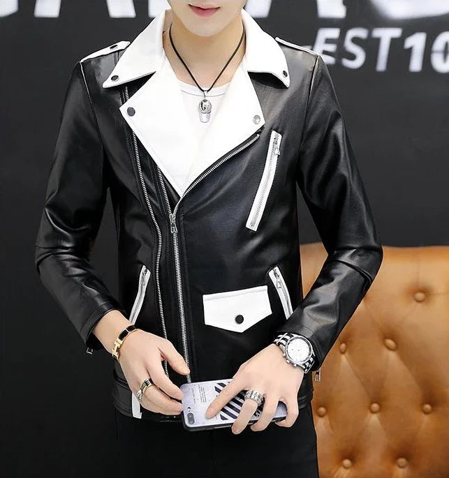 Coats Black Leather Jacket for Men Trendy 2025 Fashion Fashionable Spring Clothes Man Suits and Blazers Menswear Vintage Classic