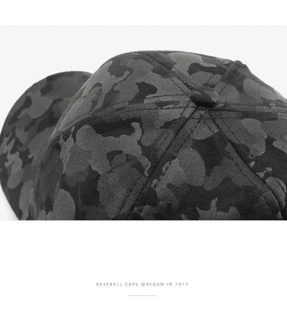 Leather Suede PU Camouflage Baseball Cap Men and Women Autumn Winter Hip Hop Adjustable Outdoor Snapback Hat