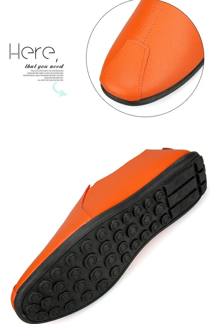 Leather Shoes Men's Shoes 2023 Spring and Autumn Season New Soft Sole Bean Shoes, Casual Shoes, Men's Lazy Shoes, Single Shoes