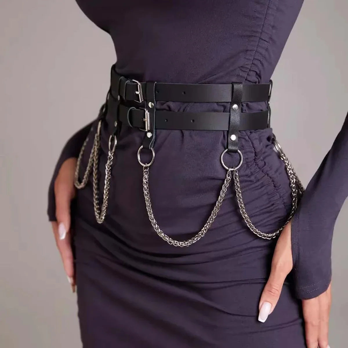  Women Fashion Waistband Accessory Leisure Punk Gothic Clothing Jewelry Belt Sexy Leather Harness Belt Waist Chain Harness