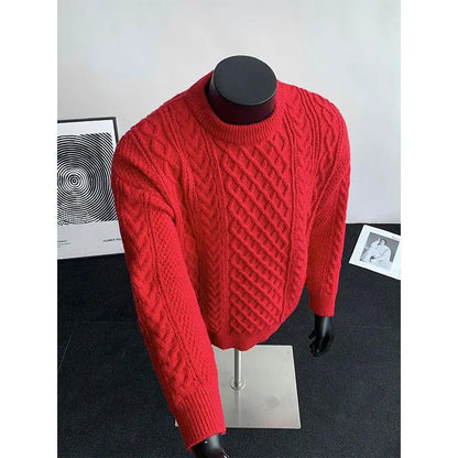 Cozy Winter Jumper Unisex Oversized Christmas Sweater Men Women Soft Casual Knit Pullover Long Sleeve Top for Cold Weather M-3XL