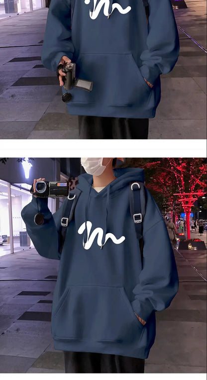 Sweater Men 2024 New Autumn and Winter Hooded American Couple Hoodies Fashion Casual Thickened Velvet Jacket Versatile Trend