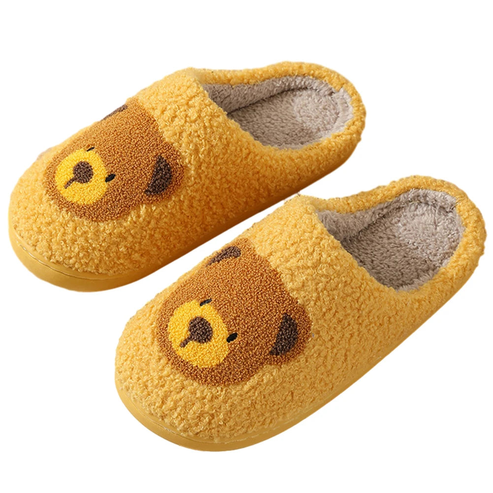 Cute Bear Slippers Fluffy Winter House Shoes Lightweight Women Winter Slippers Bedroom Slippers Cozy Soft Plush Home Slippers