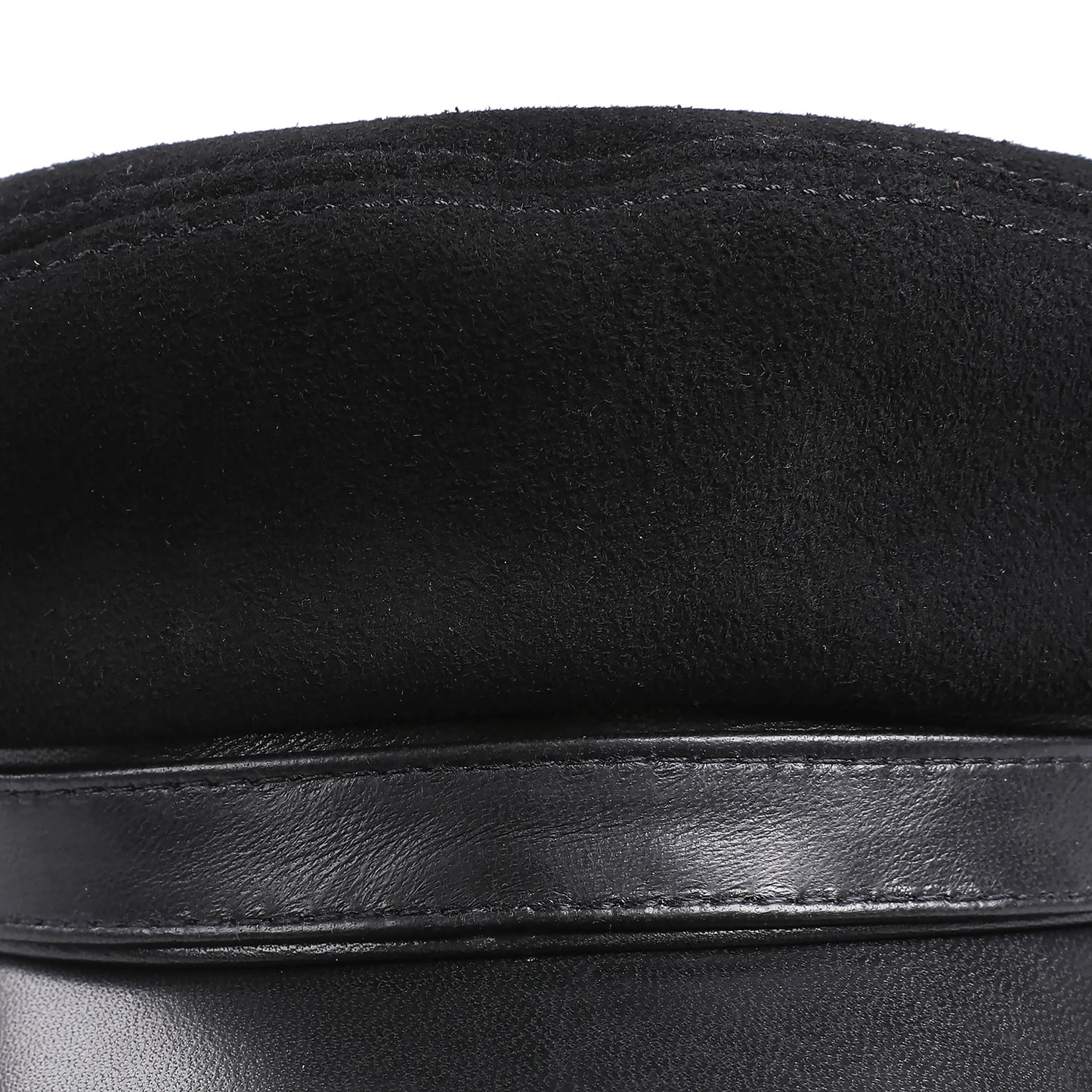 BOONJOVIA 100% Genuine Suede Leather Unisex Classic British Flat Top Cap-Military Army Style Sailo Hat-Breton Fiddler Hat