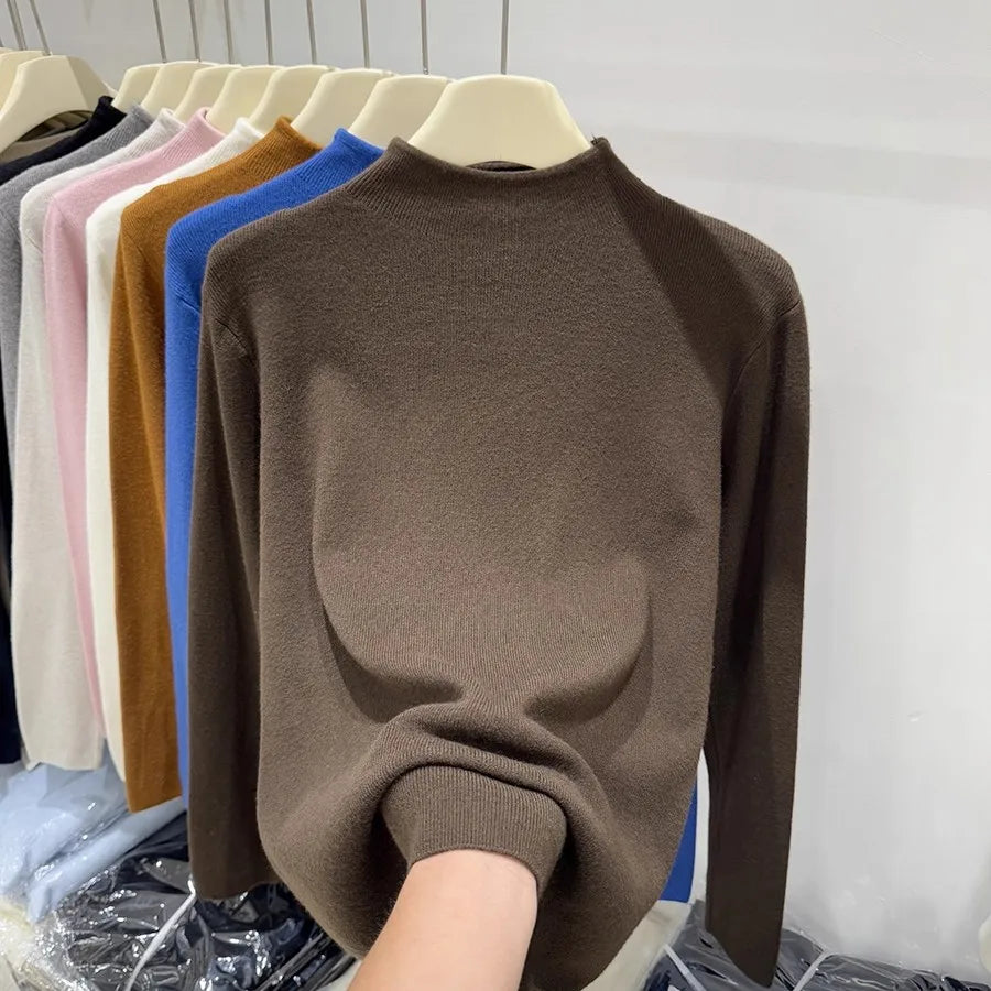 Sweater Women Autumn Winter Fashion Turtleneck Jumpers 2025 Female Long Sleeve Sweater Ladies Solid Knitted Soft Pullovers