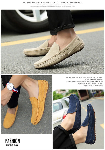 Suede Leather Man Loafers Luxury 2022 Casual Shoes For Men Boat Shoes Handmade Men Slipon Driving Shoes Male Moccasins Zapatos