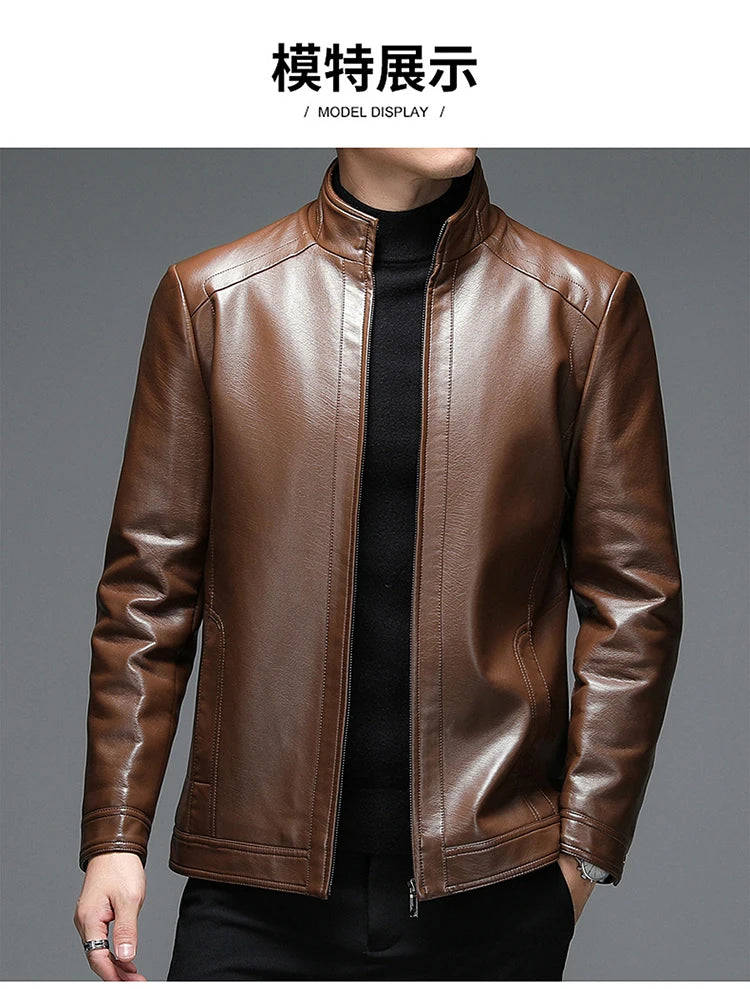 Genuine Leather Jacket Men Clothing Spring Goatskin Jackets for Man Business Casual Thin Coats Jaqueta Masculina Couro Legitimo