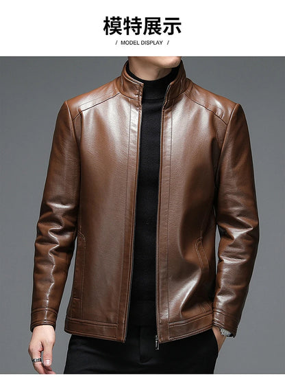 Genuine Leather Jacket Men Clothing Spring Goatskin Jackets for Man Business Casual Thin Coats Jaqueta Masculina Couro Legitimo