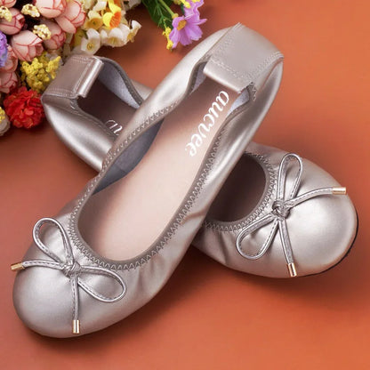 2024 Women Leather Breathable Ladies Comfortable Ballet Flats Driving Shoe Fashion Slip on Shallow Loafers Office Flat Boat Shoe