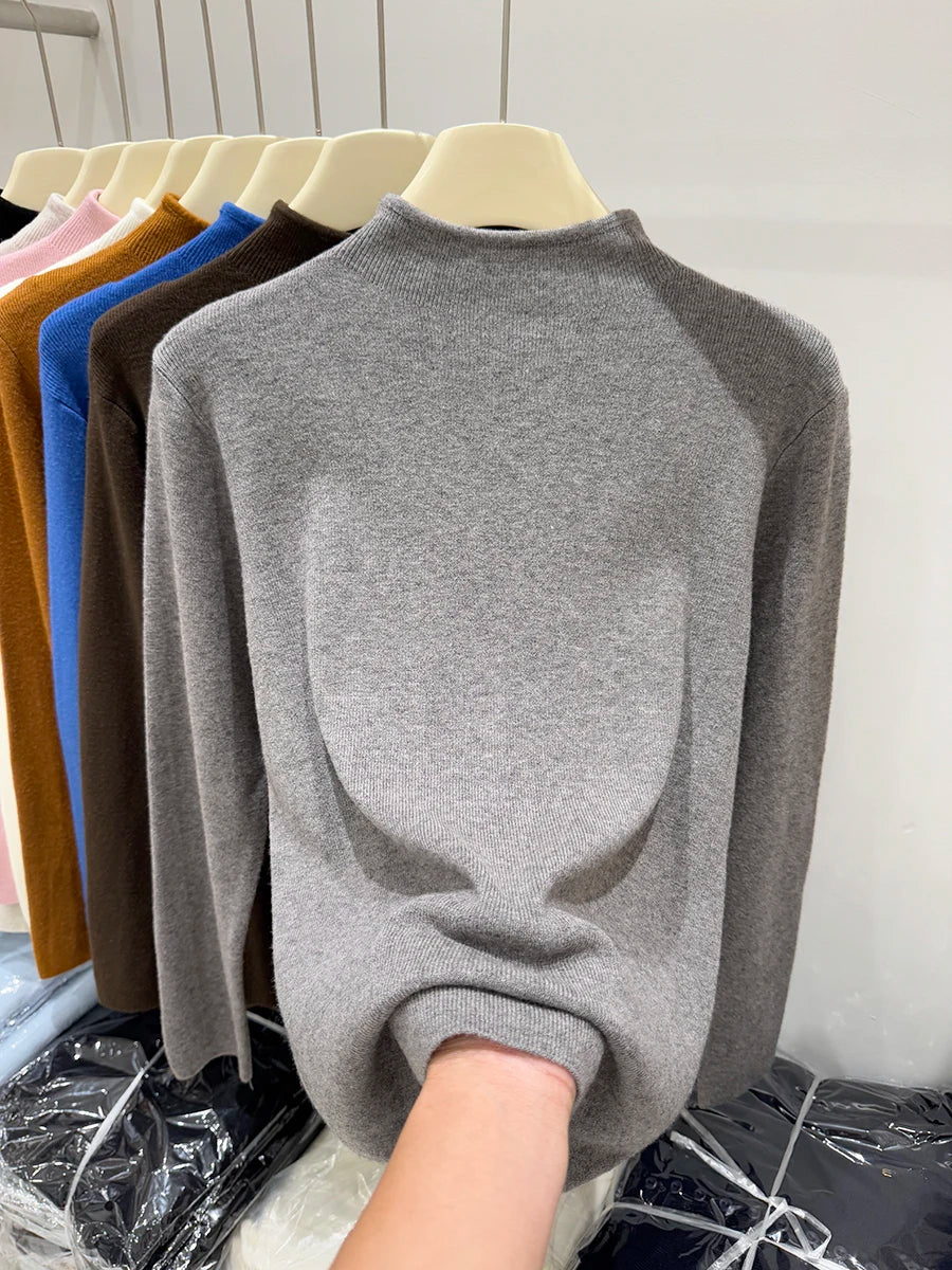 Sweater Women Autumn Winter Fashion Turtleneck Jumpers 2025 Female Long Sleeve Sweater Ladies Solid Knitted Soft Pullovers